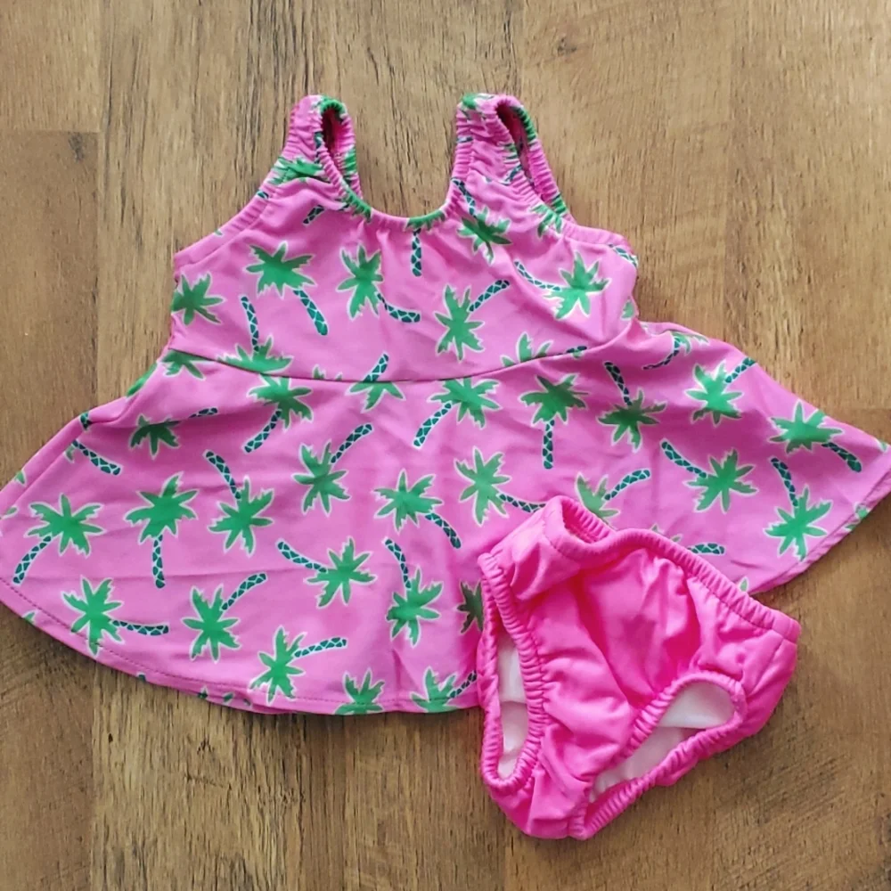 Pool‎ Pal Pink Swimsters Swim Dress/Swim Diaper Size 12M